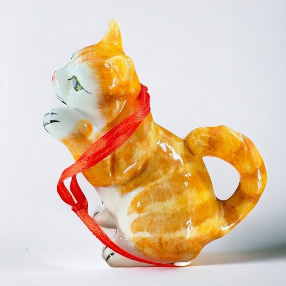 Blue Sky Other - 2020 Blue Sky Cat Ceramic Porcelain Figurine Christmas Ornament Cat Lover Gift
